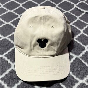 Disney Mickey Mouse Logo Cream Hat - OSFA- NWOT